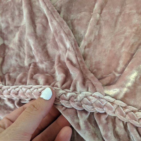 Torrid Pink Crush Velvet Babydoll Top - Picture 3 of 5